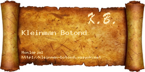 Kleinman Botond névjegykártya